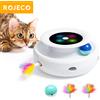 ROJECO 2 in 1 Smart Cat Toys Automatico Piuma Divertimento Palla Giocattolo Set Per Gatto Cane 5 Modalità Elettronica Interattiva Giocattolo Per Animali Domestici Accessori
