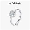 MODIAN Scintillante VVS1 D Colore Pavimenta Impostazione Anello Moissanite Anello in argento sterling 925 per le donne Gioielleria raffinata