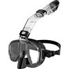 JoyMaySun Maschere subacquee Set di maschere da snorkeling pieghevoli antiappannamento con sistema superiore completamente asciutto per il nuoto gratuito Attrezzatura da snorkeling professionale Adulti Bambini