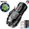 Alonefire 5x Led Mini Palm Piccola torcia USB ricaricabile portatile torcia rossa casa tasca esterna escursionismo campeggio magnete lavoro riparazione auto