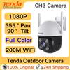Tenda Telecamera Wi-Fi Pan/Tilt da Esterno Tenda 4MP CH7-WCA a Colori 360° ° Copertura visiva, visione notturna, rilevamento del movimento tramite IA, allarme intelligente