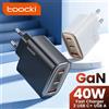 Toocki 40W GaN Caricatore USB Tipo C QC 4.0 Carica rapida Doppio tipo C Caricatore rapido per telefono per iPhone 15 14 13 12 Pro Max Samsung S23