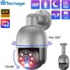 Techage 4K 8MP 5MP PTZ Sicurezza POE Telecamera IP CCTV Videocamera di sorveglianza Esterna Ai Rilevamento umano Audio bidirezionale ONVIF
