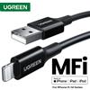 UGREEN MFi Cavo USB a Lightning per iPhone 14 13 12 11 Pro Max 2.4A Cavo telefonico di ricarica rapida per iPad Cavo dati USB A