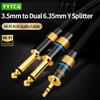 YYTCG Cavo Audio Hi-Fi AUX da 3,5mm a Doppio 6,35mm TS Y Splitter, da 1/8" a Doppio 1/4" 6,5mm, Filo Placcato Oro per Mixer, Amplificatore, PC