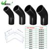 UXCELL 45 Gradi 45mm 48mm 51mm 54mm 63mm 68mm 76mm ID Auto Tubo In Silicone Accoppiatore Refrigerante Intercooler Tubo Nero 90x90mm Lunghezza