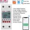 EARU Contatore di Energia Intelligente WiFi Tuya EARU, Monitor kWh, Protezione da Sovratensione e Sottotensione, Protezione da Perdite di Corrente a Terra, Interruttore con Relè Temporizzato