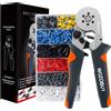 WOZOBUY Strumento di crimpatura per ghiera esagonale Strumento di crimpatura per ghiera per filo HSC8 6-6/6-4 Piegatrice a cricchetto autoregolabile per AWG23-10 0,25-6,0 mm2