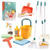 COOLPLAY 12 pz/set Set di Pulizia per Bambini Kit di Forniture per Lavori Domestici con Paletta Scopa Secchio Mop Set di Pulizia Gioca a Casa Giocattoli per Ragazzi e Ragazze