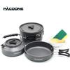 PACOONE Set di pentole da campeggio Kit di pentole portatili Pentola da esterno Cucina Bollitore per l'acqua Set di padelle Stoviglie Escursionismo Attrezzatura da picnic