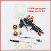 NTOOLS Pistola a spruzzo da 1,2 mm Kit ugello da 1,0 mm Pistola a spruzzo ad aria con serbatoio 400CC/250CC con tazza di miscelazione della vernice e adattatore Mini pistola a spruzzo Pistola a spruzzo per