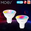 MOES Tuya ZigBee GU10 WIFI Lampadine LED intelligenti RGB C + W Lampade dimmerabili bianche Smart Life APP Lampadine di controllo Voce Alexa/Google
