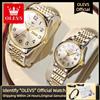 OLEVS 6666 Luxury Brand automatico meccanico coppia orologio impermeabile in acciaio inox amante anniversario regalo lui o il suo Set di orologi