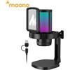 maono Microfono USB MAONO DGM20 per PC con Luce RGB, Riduzione del Rumore, Funzione Tap-to-Mute e Controllo del Guadagno per Streaming su Discord e Podcast