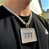 ESKEEM Collana con Ciondolo Personalizzato Hip Hop con Nome/Logo, Zirconi e Diamanti, Medaglia Poligonale Esagerata e di Personalità