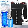 NEWBOLER Zaino da corsa ultraleggero da 5 litri Zaino da corsa per trail idratazione Zaino da maratona per bici da corsa Borsa da 500 ml Boccetta morbida da 2 litri