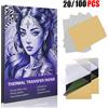 JUN.M 20/100 pezzi di carta per trasferimento tatuaggi stencil termico al carbonio foglio a 4 strati carta per tatuaggi carta da copia carta da lucido per forniture per tatuaggi
