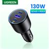 UGREEN 130W USB C Caricabatteria da auto veloce per Xiaomi iPhone 17 Samsung Galaxy S25 Laptop PD3.0 Caricabatteria da auto USB tipo C a ricarica rapida