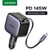 UGREEN USB Type-C Caricabatteria da auto PD145W 90W 60W Cavo retrattile PD SCP AFC PPS Ricarica rapida per tablet iPhone Samsung Xiaomi