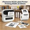 Zodzi Stampante di Etichette Zodzi M220 75mm Termica per Codici a Barre, Indirizzi, Etichettatura di Buste e Cartelle, Compatibile con Telefono e PC
