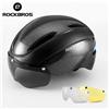 ROCKBROS Casco da bicicletta Casco da ciclismo Aero Casco da bici modellato integralmente Uomo Donna Occhiali Lenti MTB Attrezzatura da ciclismo su strada