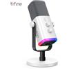 FIFINE Microfono dinamico FIFINE XLR/USB con Jack per cuffie/RGB/muto, microfono per la registrazione Streaming Gaming PS4/PS5 amplificatore AM8W