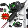 Sougayilang Canna da pesca Sougayilang combinata canna da lancio in fibra di carbonio da 1,7 m e mulinello da baitcasting con linea Pe gratuita trascinamento massimo 10 kg per spigola