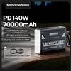 MOVESPEED Z70Pro Power Bank 70000mAh 140W PD Stazione di ricarica esterna a ricarica rapida con torcia per laptop, campeggio all'aperto