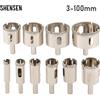 SHENSEN 1Pc 3-100mm Sega a tazza per vetro Punte da trapano rivestite diamantate Corona di perforazione per utensili elettrici in ceramica di marmo per piastrelle