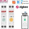 EARU Tuya ZigBee WiFi Smart Circuit Breaker 1P + N 63A MCB Timer Relè Interruttore Contatore di energia kWh Protezione corrente di tensione Telecomando