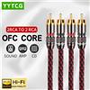 YYTCG 1 Coppia Cavo Audio RCA 2 Cavi di Interconnessione RCA a 2 RCA HIFI Stereo 4N OFC Maschio a Maschio Per Amplificatore DAC TV Car Audio