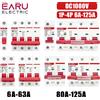 EARU Interruttore automatico mini solare EARU DC 1000V 1/2/3/4P, interruttore di protezione da sovraccarico 6A~63A/80A/100A/125A MCB per sistema fotovoltaico PV