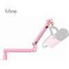 FIFINE Microfono Boom a basso profilo, braccio microfonico regolabile in metallo con gestione dei cavi/morsetto a C per lo streaming AM8, K688-BM88P-Rosa