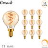 Grensk Lampadina a filamento a spirale a LED retrò G45 3W Vetro ambrato E12 E14 Base 2200k Lampadina a sfera a globo Lampada flessibile per la decorazione della luce a sospensione