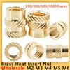 HUI JI 200/300/500 Pz Inserto In Ottone Dado M2 M3 M4 M5 M6 Calore Metrico Filettato Stampa 3d Inserti Dadi Hot Melt Inserto Rame Nutsert