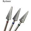 HYTOOS Punta da trapano per unghie a forma di cono Fresa in metallo duro per manicure Strumento per accessori per trapano elettrico con fresa rotativa