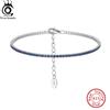 ORSA JEWELS Autentico braccialetto da tennis in argento sterling 925 moda nero rosa blu 4A braccialetto con zirconi gioielli per le donne SB190