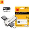 KODAK USB3.2 tipo C Flash Drive 256GB 128GB 32GB Pendrive Dual Memory Stick ad alta velocità per Smartphone Laptop