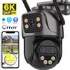 Wonsdar Telecamera IP 6K 9MP HD WiFi Telecamera esterna Zoom 8x Tre lenti Doppio schermo Telecamera PTZ di sicurezza domestica Video sorveglianza 6MP iCSee