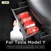 USVOTOV Scatola portaoggetti sotto il sedile per Tesla Model Y Juniper 2025 Contenitori organizer per console centrale Borsa per sedile posteriore anteriore Accessori per vassoio della spazzatura