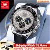 OLEVS 2875 Orologio al quarzo da uomo di lusso Cronografo multifunzione Fasi lunari Data Quadrante con diamanti Orologio al quarzo impermeabile per uomo Trend