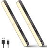Willed Armadietto con sensore di movimento WILLED Display a batteria a luce calda Barra luminosa touch a 60 LED Luce notturna con batteria ricaricabile wireless
