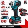 ONEVAN 600N.m Cacciavite elettrico senza spazzole Kit avvitatore a percussione elettrico a batteria a 5 velocità Strumento trapano per Makita 18V Batteria Pin