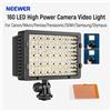 Neewer 160 LED CN-160 Pannello dimmerabile ad altissima potenza Luce per fotocamera digitale/videocamera, luce LED per fotocamere reflex digitali