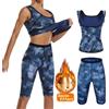 YBFDO Donne Camouflage Body Shaper Sudore Sauna Set Gilet fitness Pantaloncini dimagranti Pancia piatta Pantaloni Vita Trainer Shapewear Tute