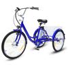 Daibot Triciclo elettrico per adulti da 24 pollici 3 ruote 350W 36V bici da carico elettrica per anziani con grande cestino di carico/tre modalità di guida