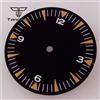 tandorio Quadrante dell'orologio sterile nero da 29 mm quadrante arancione segni accessori parte adatta NH35 NH36 serie Miyota82 ETA2824 PT5000 movimento automatico