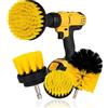 Untior 3 pz/set Spazzola per Lavapavimenti Elettrica Kit Spazzola per Trapano Spazzola di Pulizia Rotonda in Plastica per Tappeto Vetro Pneumatici per Auto Spazzole in Nylon 2/3,5/4''