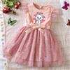 Potdemiel The Aristocats Marie Girls Summer Clothes Flying Sleeves Bow Sequin Dress 2-6Y Kid Birthday Tutu Princess Dress for Baby Girl