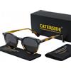 CATERSIDE Occhiali da sole polarizzati rotondi da uomo Occhiali da sole propionici di alta qualità da donna Occhiali da sole punk per guida all'aperto, pesca, UV400